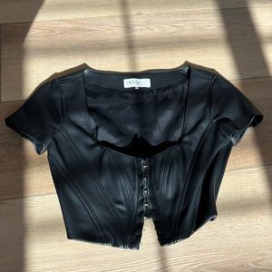 House of Cb vegan leather crop